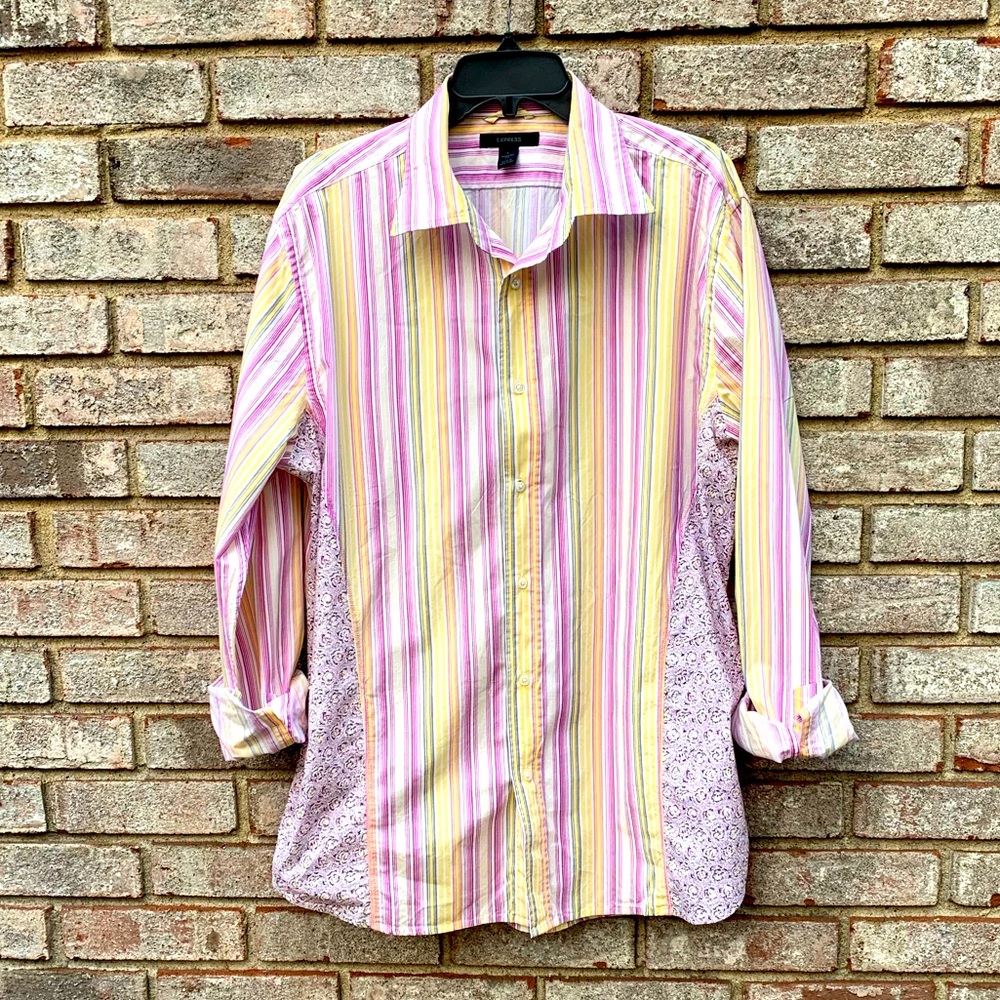 Express Multiprint Button Down Top